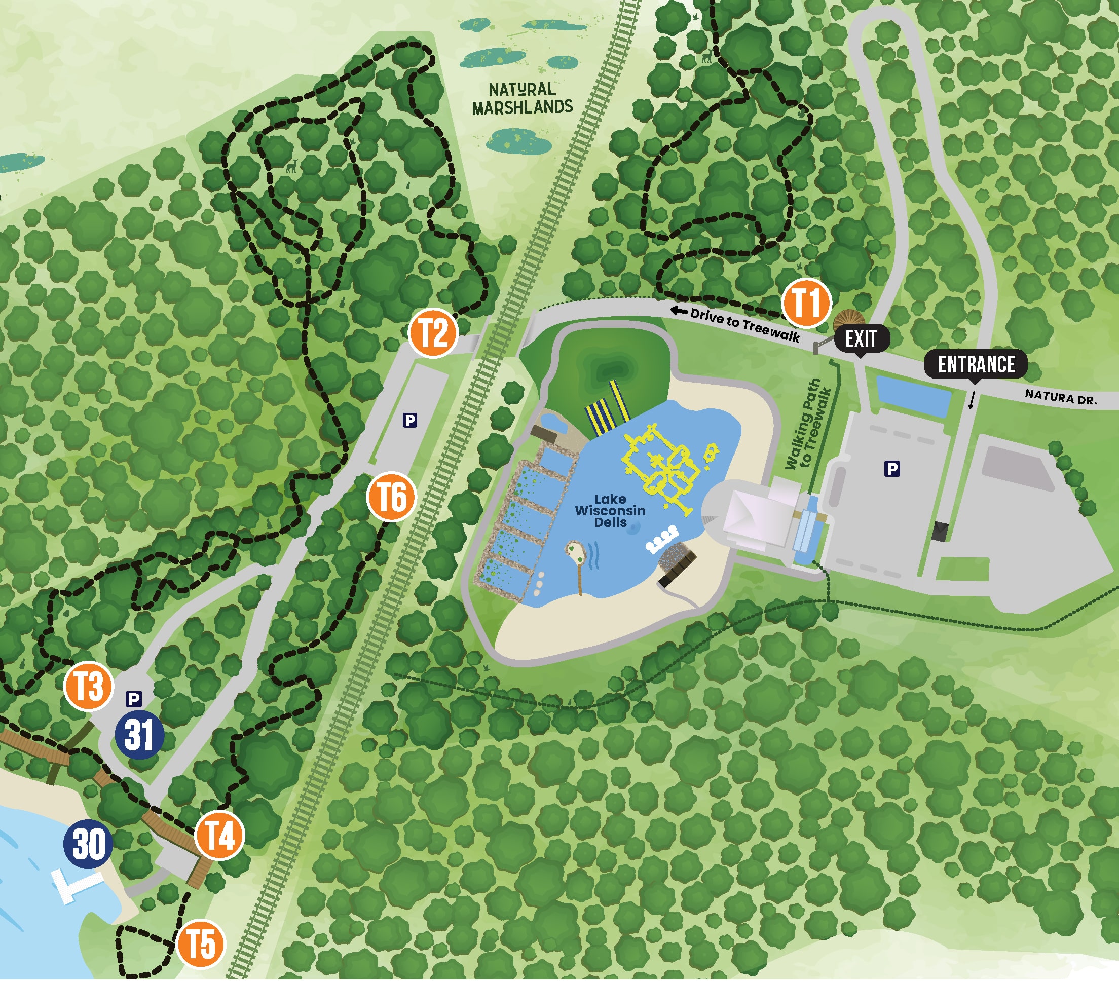 Forest and Treewalk zone map